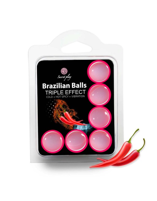 6 boules de massage brésiliennes triple effet froid, chaud et vibration - BZ3699-1