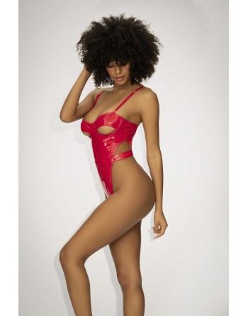 Body en vinyle rouge scintillant - MAL2742RED