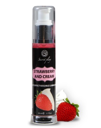 2 en 1 Lubrifiant et huile de massage fraise à la crème chauffant - SP5389