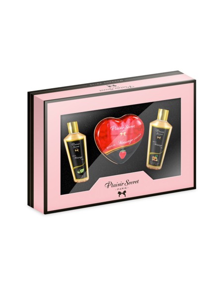 Coffret de massage contenant 2 huiles sèches et 1 bougie de massage - CC826077