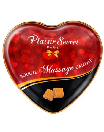 Mini bougie de massage caramel boîte coeur 35ml - CC826068