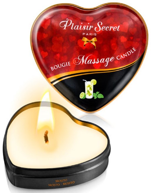 Mini bougie de massage mojito boîte coeur 35ml - CC826066