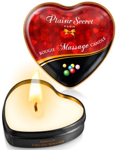 Mini bougie de massage bubble gum boîte coeur 35ml - CC826063