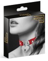 Collier en cuir rouge SM avec pendentif cadenas coeur argenté - CC6060040030