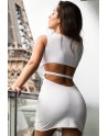 Robe blanche large décollectée Olivia - LDR4WHT