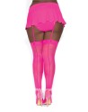 Bas nylon rose néon coutures grande taille pour jarretelles - DG0007XHPK