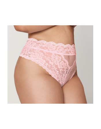 String grande taille dentelle taille haute rose - DG1477XPNK