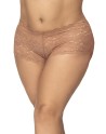 Shorty grande taille en dentelle couleur taupe - MAL90TAUP