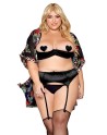 Soutien-gorge Demi-Seins, grande taille, en satin noir - DG13254XBLK