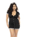 Costume soubrette 3 pièces grande taille , robe, tablier et coiffe - MAL60021XASHW