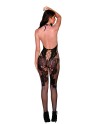 Bodystocking manches longues effet body et bas noir - DG0444BLK