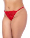 Nuisette courte grande taille rouge et string - MAL7562XRD