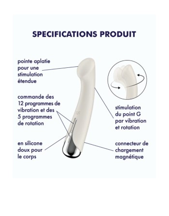 Vibromasseur point G tête rotative blanc USB Spinning g-spot 1 Satisfyer - CC597857