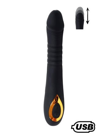 TWIST Noir, Vibromasseur va-et-vient USB en silicone médical, doté de 18 modes de stimulation - BQ586BLK