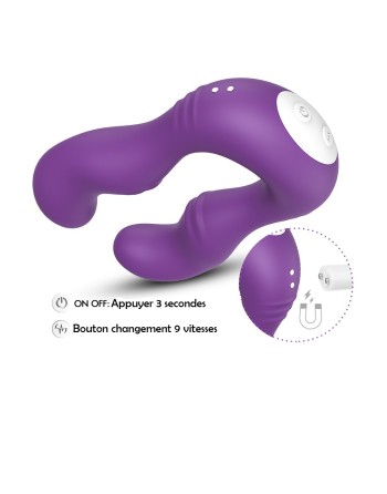 Vibromasseur Violet en forme de U double tête stimulateur point G - USK-V07PUR