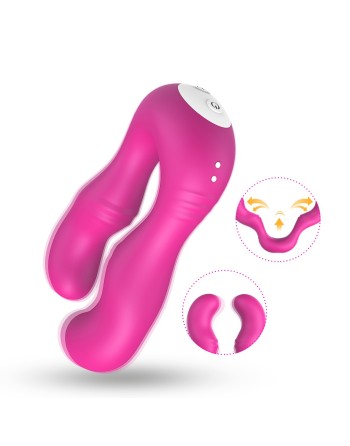 Vibromasseur Rose en forme de U double tête stimulateur point G - USK-V07PNK