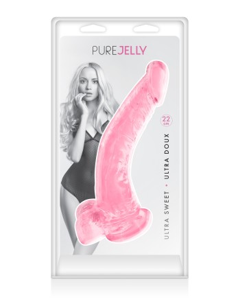 Gode jelly courbe rose ventouse taille XL 22cm - CC570133