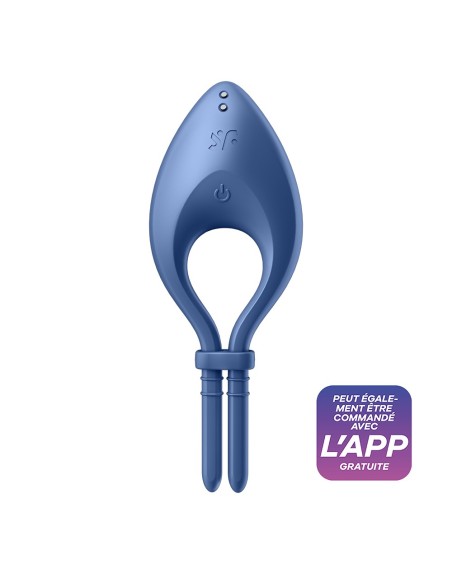 Cockring vibrant connecté USB bleu Bullseye Satisfyer - CC597798