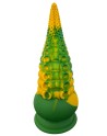 Gode ventouse tentacule Kraken vibrant 21 cm vert et jaune USB - WS-NV101