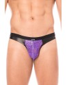 Jock violet en dentelle et simili cuir - LM2002-27PUR