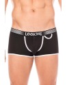 Mini-Pants noir échancré avec zip - LM2003-68BLK