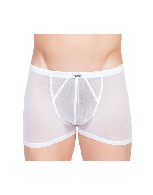 Boxer blanc en fine résille - LM92-67WHT