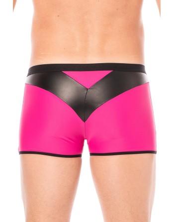 Boxer magenta simili cuir brillant - LM2001-67MAG