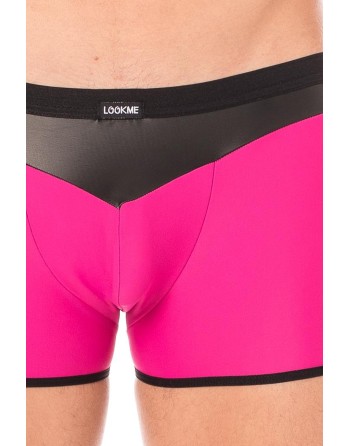 Boxer magenta simili cuir brillant - LM2001-67MAG