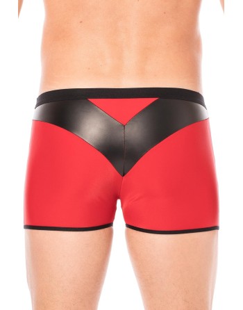 Boxer rouge simili cuir brillant - LM2001-67RED