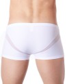 Boxer blanc sexy avec fine résille en V - LM805-67WHT