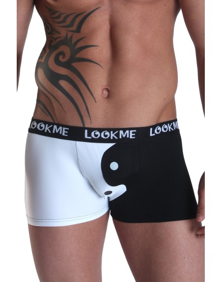 Boxer blanc noir Yin Yang - LM30-66