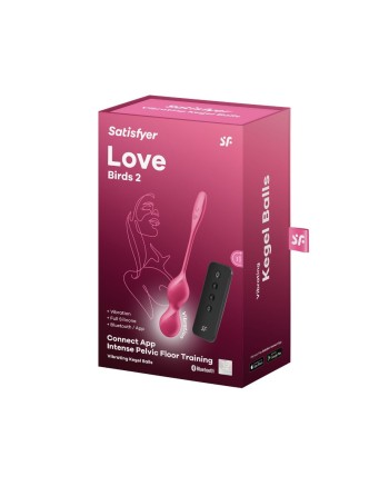 Boules de Geisha vibrantes télécommandées fushia Love Birds 2 Satisfyer - CC597866