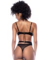 Ensemble 3 pièces en wetlook noir - MAL2767WBLK