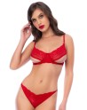 Ensemble 2 pièces en dentelle rouge - MAL8903RD