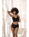 Pyjama 2 pièces, top et short dentelle noire - MAL7514BLK