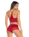 Pyjama 2 pièces rouge top et short - MAL7533RED