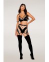 Ensemble Soutien-gorge, jupe porte-jarretelles, string    - DG13377BLK