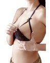 Soutien-gorge en dentelle noire avec bonnets détachables et string - R221125410