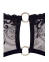 Soutien-gorge dentelle, porte-jarretelles et string ouvert noir - R2213052