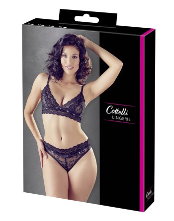 Ensemble 2 pièces dentelle avec strass - OR2213621BLK