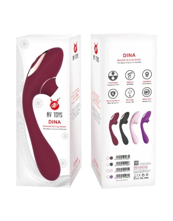 2 en 1 stimulateur de clitoris sur membrane et vibromasseur point G USB bordeau flexible DINA - WS-NV017WIN