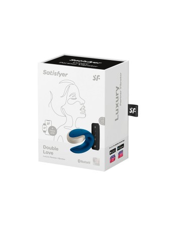 Vibromasseur connecté pour couple avec télécommande Double Love bleu Satisfyer - CC597446