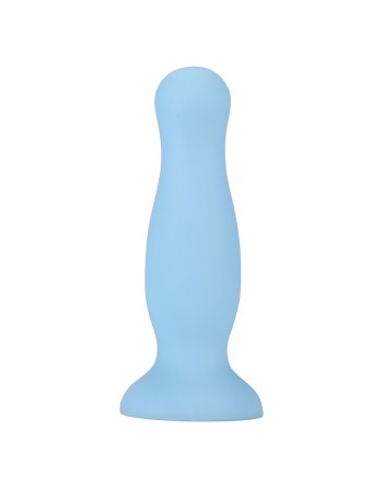 Plug anal ventouse bleu pastel taille M - A-001-M-BLU