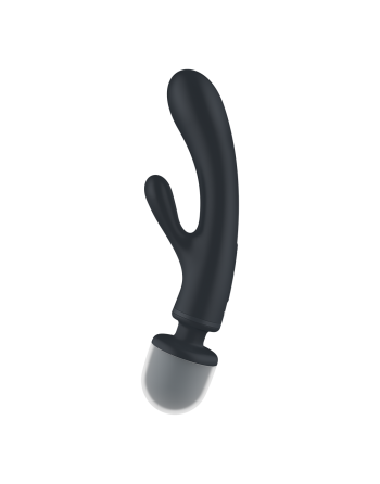 2 en 1 Vibromasseur rabbit et wand noir USB Triple Lover Satisfyer - CC597825