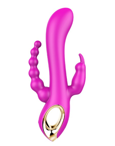 Vibromasseur Rabbit  rose  avec chapelet vibrant - TOZ-024PNK