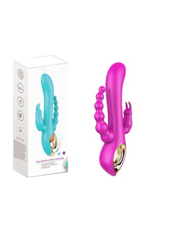 Vibromasseur Rabbit  rose  avec chapelet vibrant - TOZ-024PNK