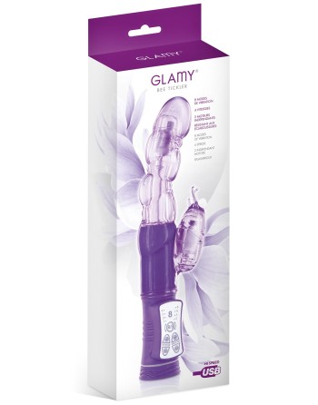 Vibromasseur rabbit violet tête rotative USB - CC5702020201