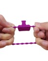 Anneau violet vibrant silicone avec langue picot - COR-018PUR