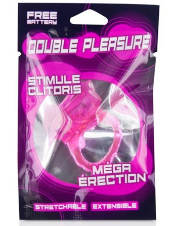 Cockring rose vibrant avec stimulation du clitoris - CC570041