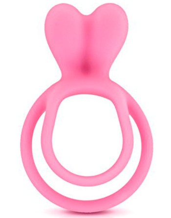 Double cockring rose avec stimulateur de clitoris - CC5710050050